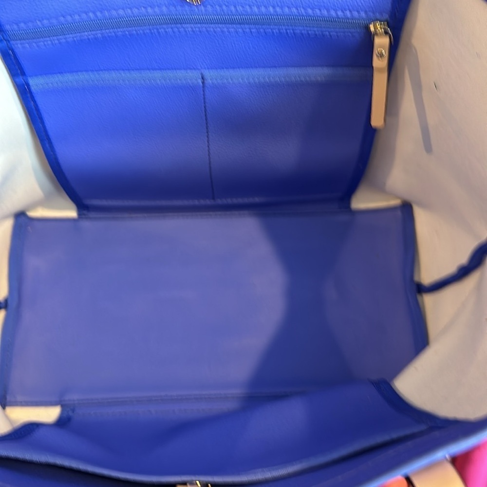 Kate Spade bluish purple with white stripes tote bag - Picture 5 of 5